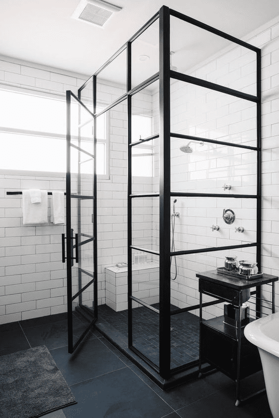hanger Taiko buik als je kunt Industriele look in de badkamer met stalen douchedeuren | Homedeal